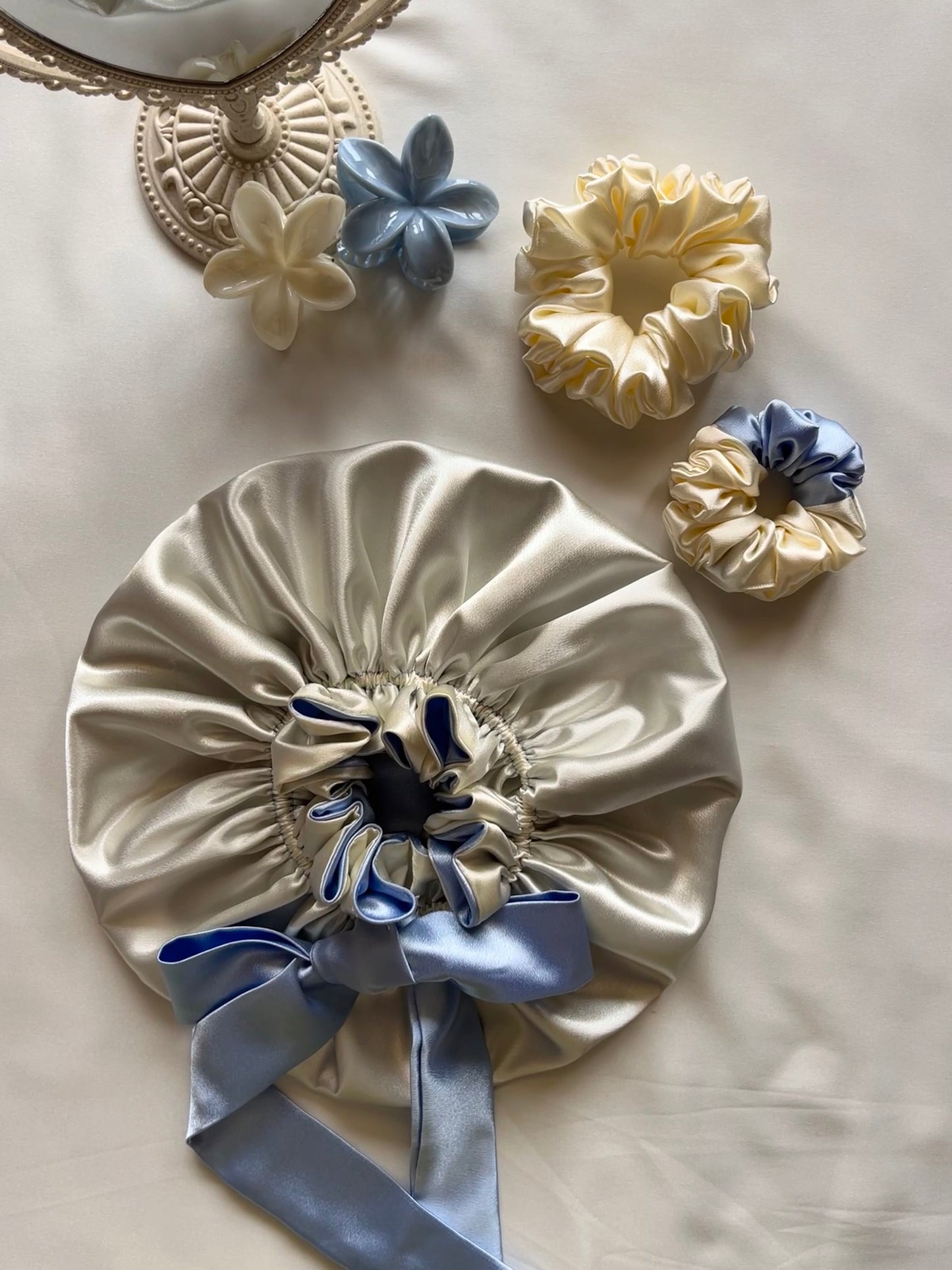 Ivory Dreams Satin Hair Bonnet