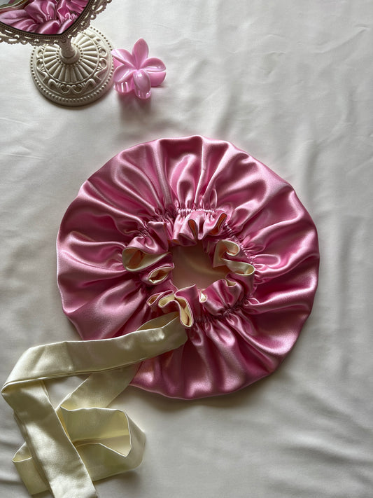 Pink Riverie Satin Hair Bonnet
