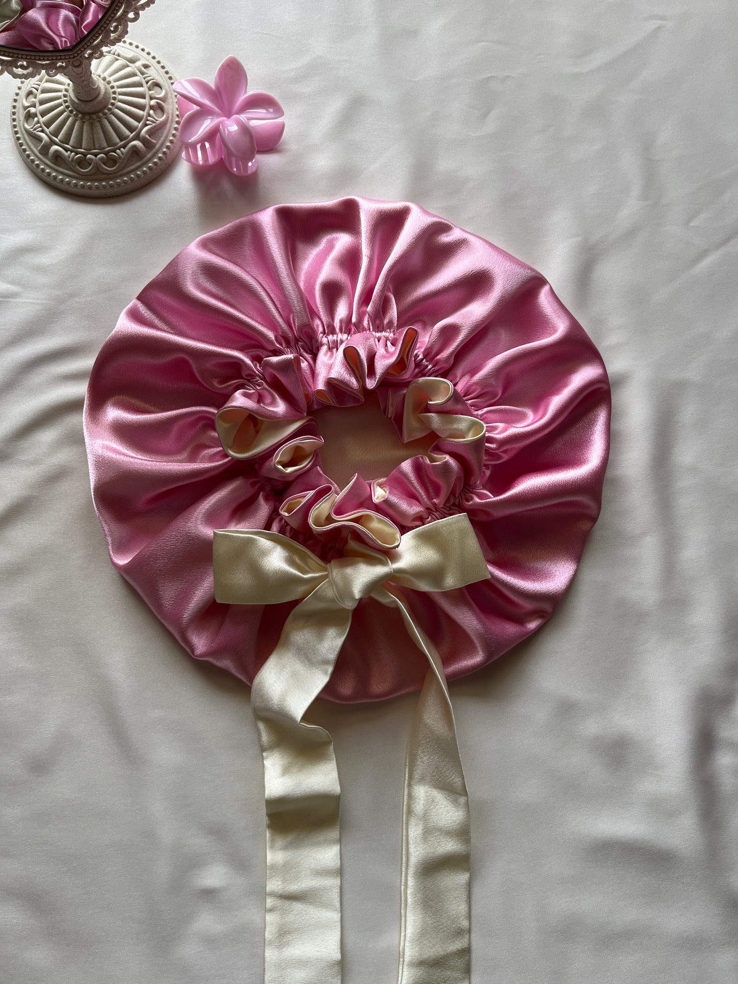 Pink Riverie Satin Hair Bonnet