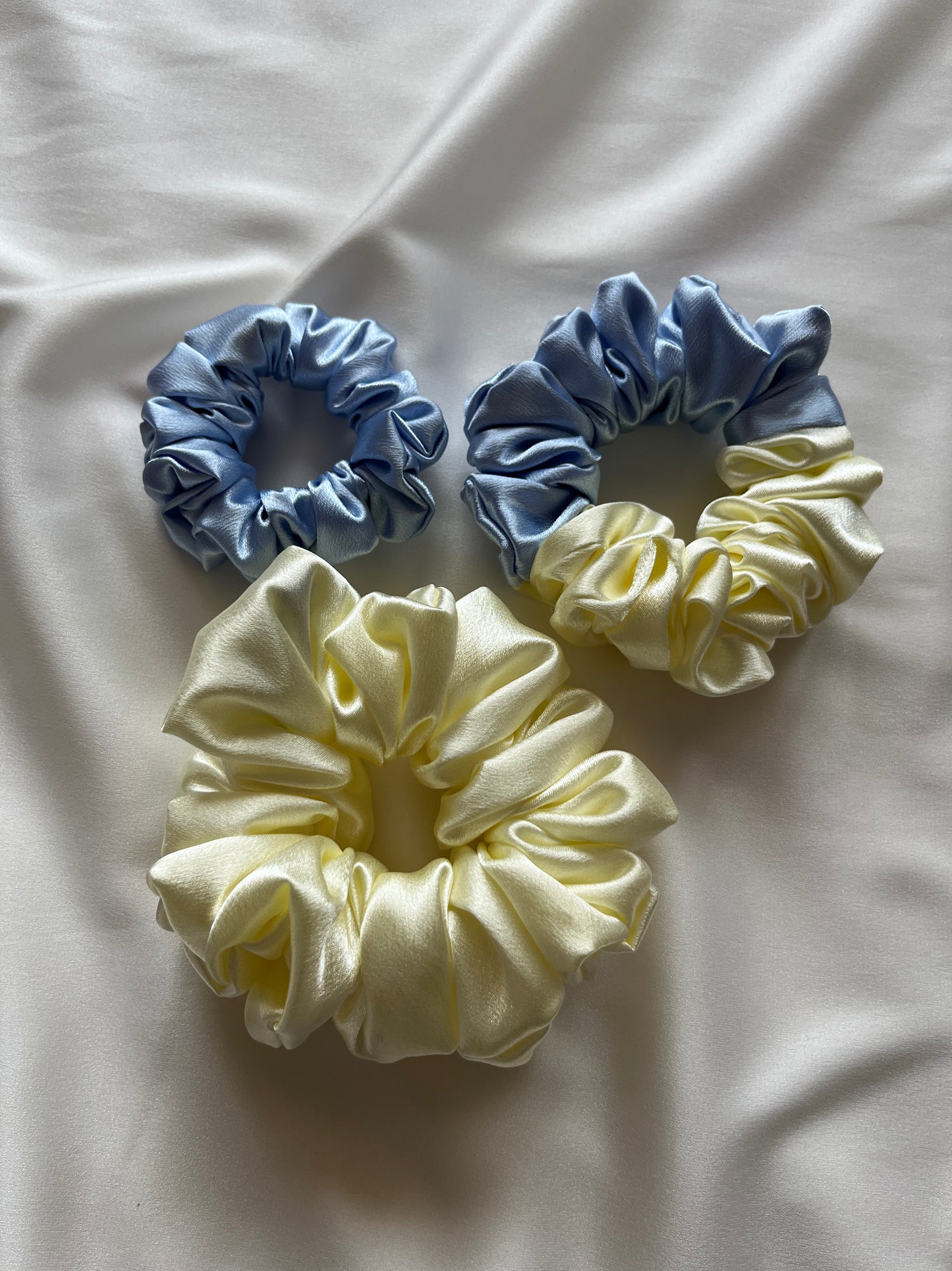 Ivory Dreams Satin Scrunchies