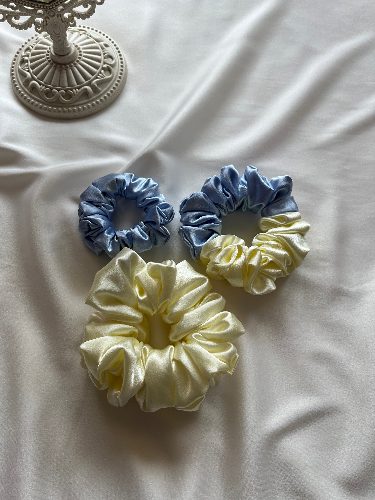 Ivory Dreams Satin Scrunchies